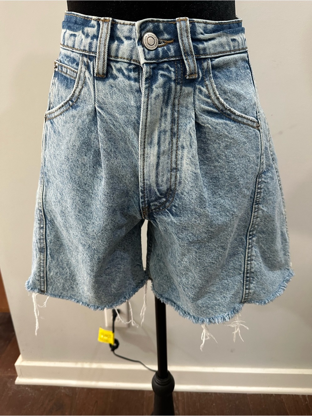 Zara Light Blue High-Waist long Denim Jean Shorts